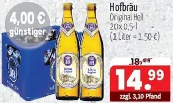 Getränke Quelle Hofbräu Original Hell 20x 0,5-L Angebot