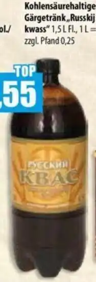 Mix Markt Kohlensäurehaltiges Gärgetränk ,,Russkij kwass" 1,5 L Fl. Angebot