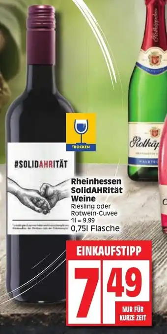 Edeka Rheinhessen SolidAHRität Weine 0,75L Angebot