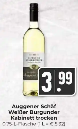 Hieber's Frische Center Auggener Schäf Weißer Burgunder Kabinett trocken 0,75-L-Flasche Angebot