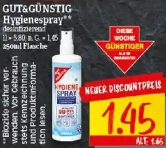 NP Discount GUT&GÜNSTIG Hygienespray 250 ml Flasche Angebot