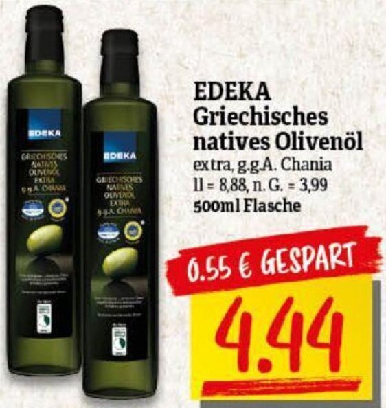 EDEKA Griechisches natives Olivenöl 500ml Flasche Angebot bei NP Discount