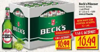 NP Discount Beck's Pilsener 20x0,5 L Flasche Angebot