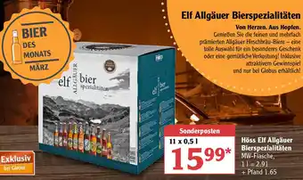 Globus Höss Elf Allgäuer Bierspezialitäten  11x0,5L Angebot