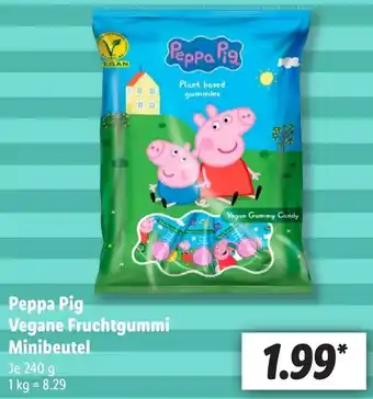 Lidl Peppa Pig Vegane Fruchtgummi Minibeutel 240 g Angebot