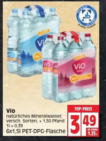 Edeka Vio Natürliches Mineralwasser 6x1,5L Angebot