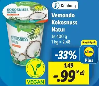 Lidl Vemondo Kokosnuss Natur 400 g Angebot