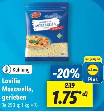 Lidl Lovilio Mozzarella, gerieben 250 g Angebot