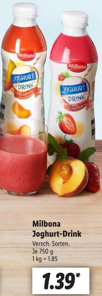 Milbona Joghurt-Drink 750 g Angebot bei Lidl