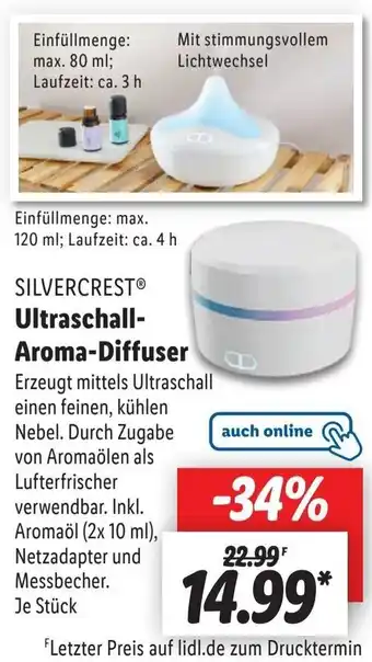 Lidl SILVERCRESTⓇ Ultraschall Aroma-Diffuser Angebot