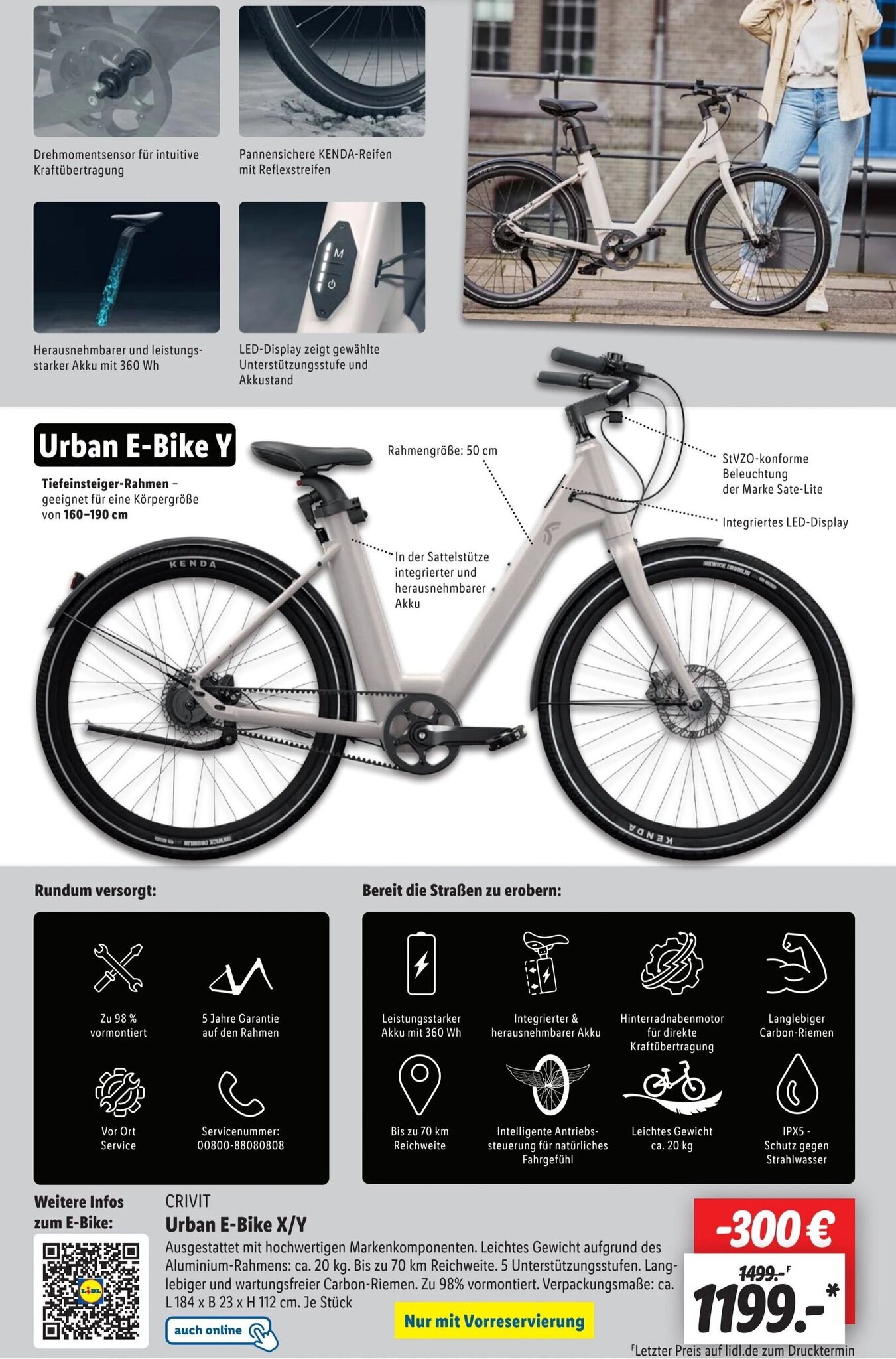 CRIVIT Urban E-Bike X/Y Angebot bei Lidl
