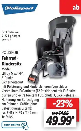 Lidl POLISPORT Fahrrad Kindersitz Angebot