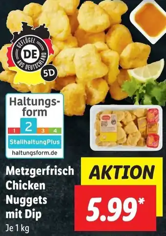 Lidl Metzgerfrisch Chicken Nuggets mit Dip 1 kg Angebot