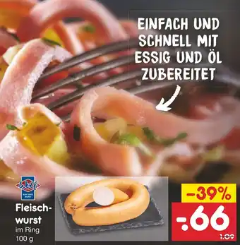 Netto Marken-Discount Fleischwurst im Ring 100g Angebot