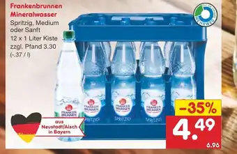 Netto Marken-Discount Frankenbrunnen Mineralwasser 12x1L Angebot