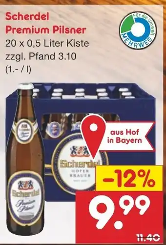 Netto Marken-Discount Scherdel Premium Pilsner 20x0,5L Angebot