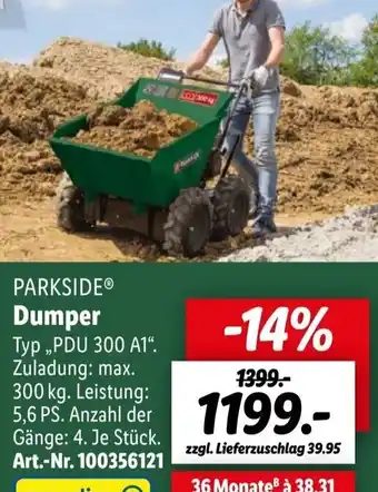 Lidl PARKSIDEⓇ Dumper ,,PDU 300 A1“ Angebot