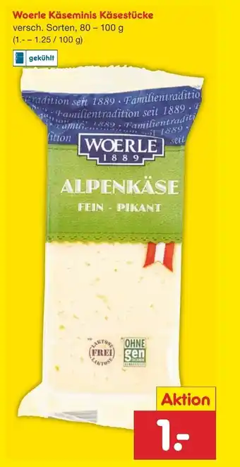 Netto Marken-Discount Woerle Käseminis Käsestücke 80-100g Angebot