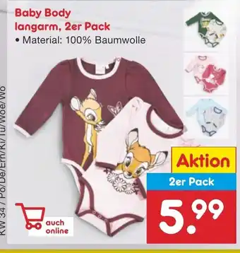 Netto Marken-Discount Baby Body langarm, 2er Pack Angebot