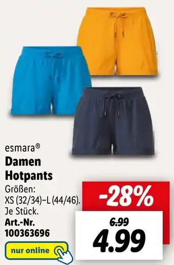 Lidl esmaraⓇ Damen Hotpants Angebot