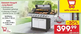 Netto Marken-Discount Edelstahl Gasgrill Long Beach Angebot