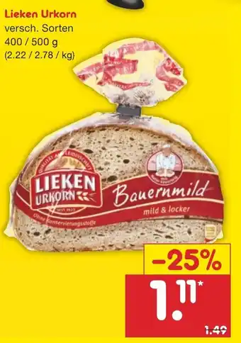 Netto Marken-Discount Lieken Urkorn 400/500g Angebot