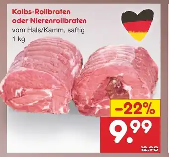 Netto Marken-Discount Kalbs Rollbraten oder Nierenrollbraten 1kg Angebot