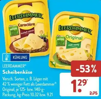 Aldi Süd LEERDAMMERⓇ Scheibenkäse 125-140 g Packung Angebot