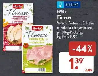 Aldi Süd HERTA Finesse 100 g Packung Angebot