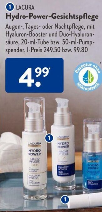 Aldi Süd LACURA Hydro-Power-Gesichtspflege Angebot