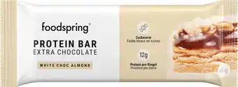 dm drogerie Foodspring proteinriegel, protein bar extra chocolate white choc almond Angebot