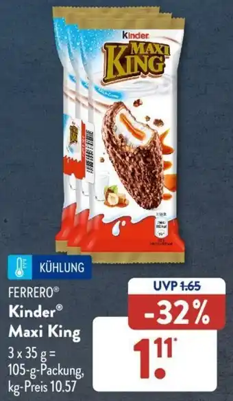 Aldi Süd FERREROⓇ Kinder Maxi King 105 g Packung Angebot