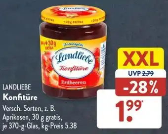 Aldi Süd LANDLIEBE Konfitüre 370 g Glas Angebot