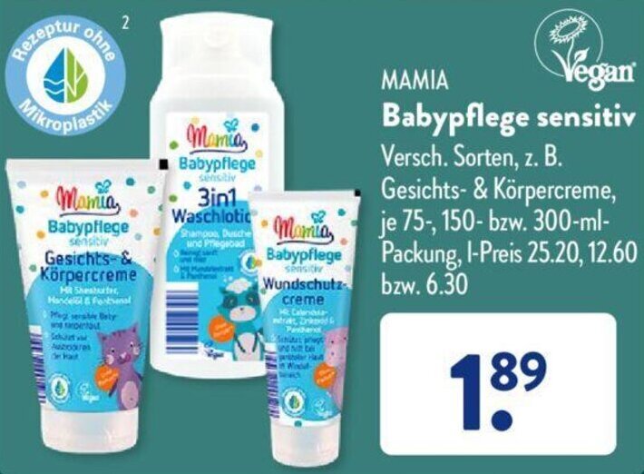 MAMIA Babypflege Angebot bei Aldi Süd