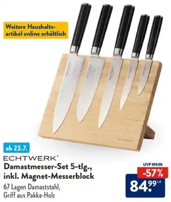 Aldi Süd ECHTWERKⓇ Damastmesser-Set 5-tlg., inkl. Magnet-Messerblock Angebot