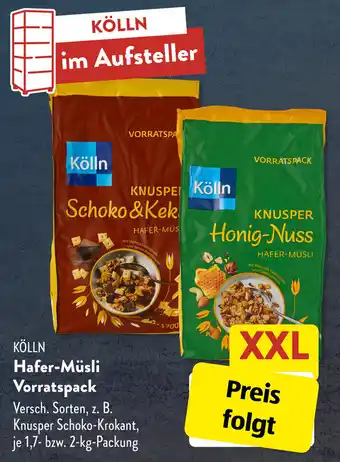 Aldi Süd KÖLLN Hafer-Müsli Vorratspack 1,7- bzw. 2-kg-Packung Angebot