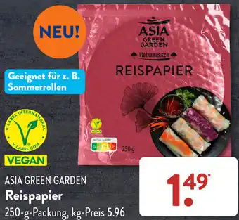 Aldi Süd ASIA GREEN GARDEN Reispapier 250-g-Packung Angebot