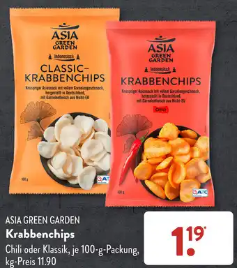 Aldi Süd ASIA GREEN GARDEN Krabbenchips 100 g Packung Angebot