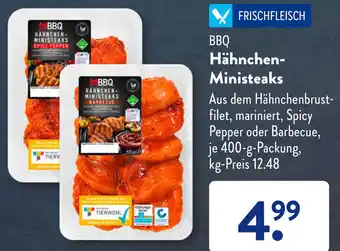 Aldi Süd BBQ Hähnchen Ministeaks 400 g Packung Angebot