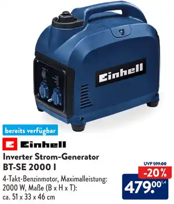 Aldi Süd Einhell Inverter Strom-Generator BT-SE 2000 I1 Angebot