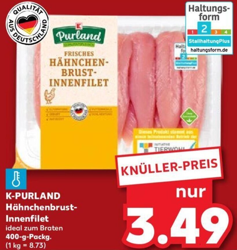KPURLAND HähnchenbrustInnenfilet 400 g Packg. Angebot bei Kaufland