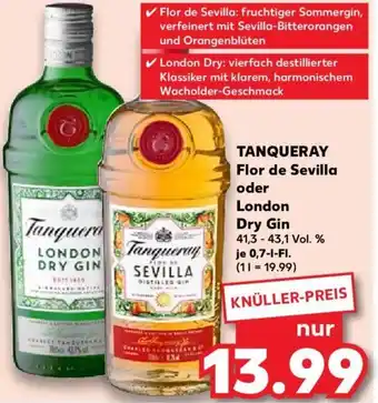 Kaufland TANQUERAY Flor de Sevilla oder London Dry Gin 0,7 L-Fl. Angebot