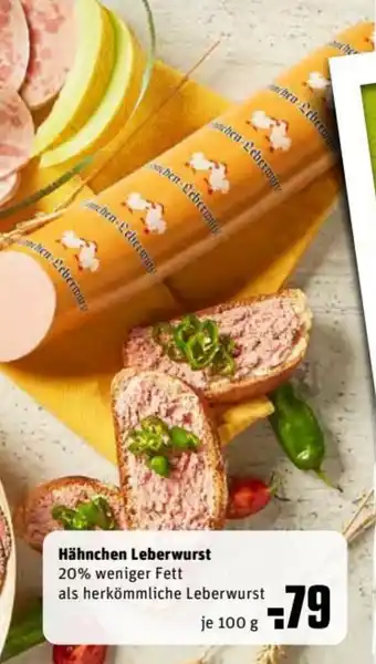 REWE Kaufpark Hähnchen Leberwurst 100g Angebot