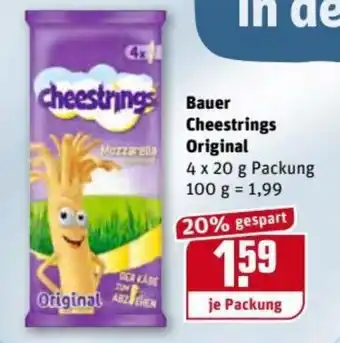 REWE Kaufpark Bauer Cheestrings Original 4x20g Angebot