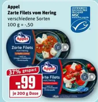 REWE Kaufpark Appel Zarte Filets vom Hering 200g Angebot