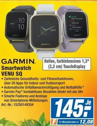 Expert Garmin Smartwatch Venu SQ Angebot