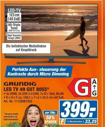 Expert Grundig LED TV 49 GUT 8055 Angebot