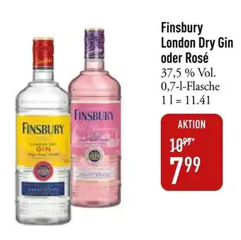 Galeria Markthalle Finsbury London Dry Gin oder Rosé 37,5 % Vol. 700ml Angebot