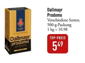 Galeria Markthalle Dallmayr Prodomo Verschiedene Sorten. 500-g-Packung Angebot