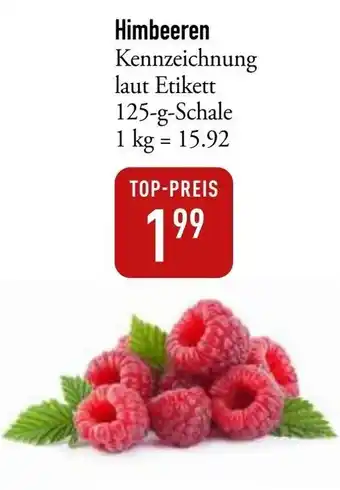 Galeria Markthalle Himbeeren Kennzeichnung laut Etikett 125-g Angebot